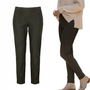 Lafayette 148 Milano Riding Legging Pants Size Medium Seamed Suede Panel Taupe
